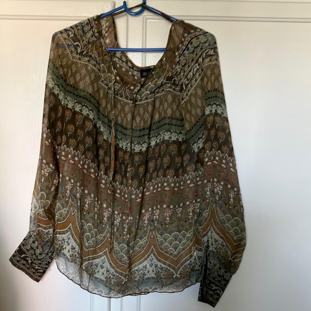 INC international concepts blouse 100% silk size 6